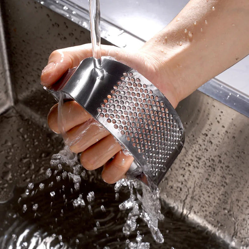 Stainless Steel Garlic Press Manual Garlic Press Squeezer Ergonomic Ginger Garlic Crusher  for Vegetable Kitchen Accessories