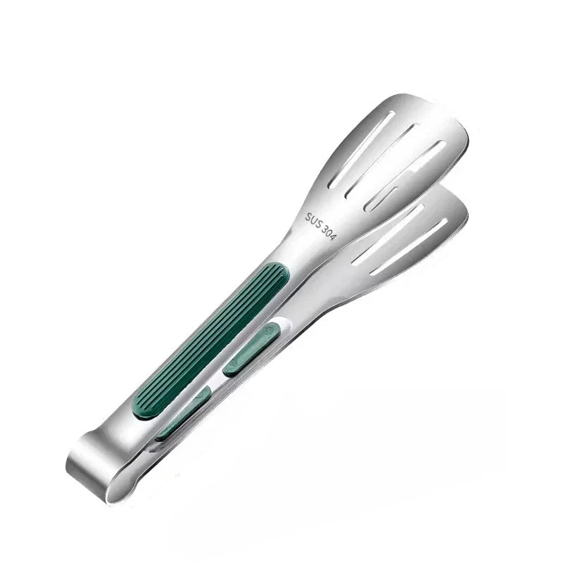 Stainless Steel Non-Slip Food Tongs – BBQ Meat & Salad Clip - Kitchenley