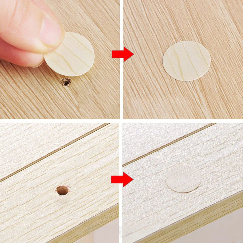 54pcs/Sheet Self Adhesive Furniture Screw Cap Cover Stickers Round Stickers for Home Wood Craft Desk Cabinet Decorative Decals