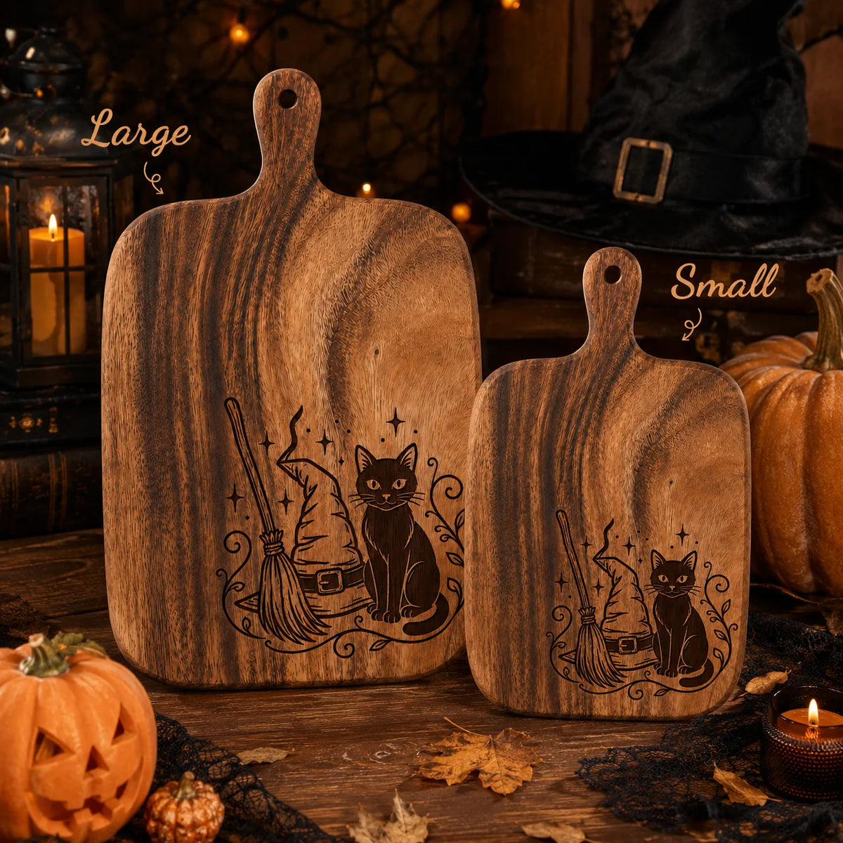 Wooden Carved Halloween Cutting Board