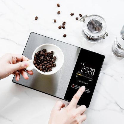 Smart Digital Kitchen Scale with Calorie & Nutrition Calculator – 5kg Stainless Steel Food Scale