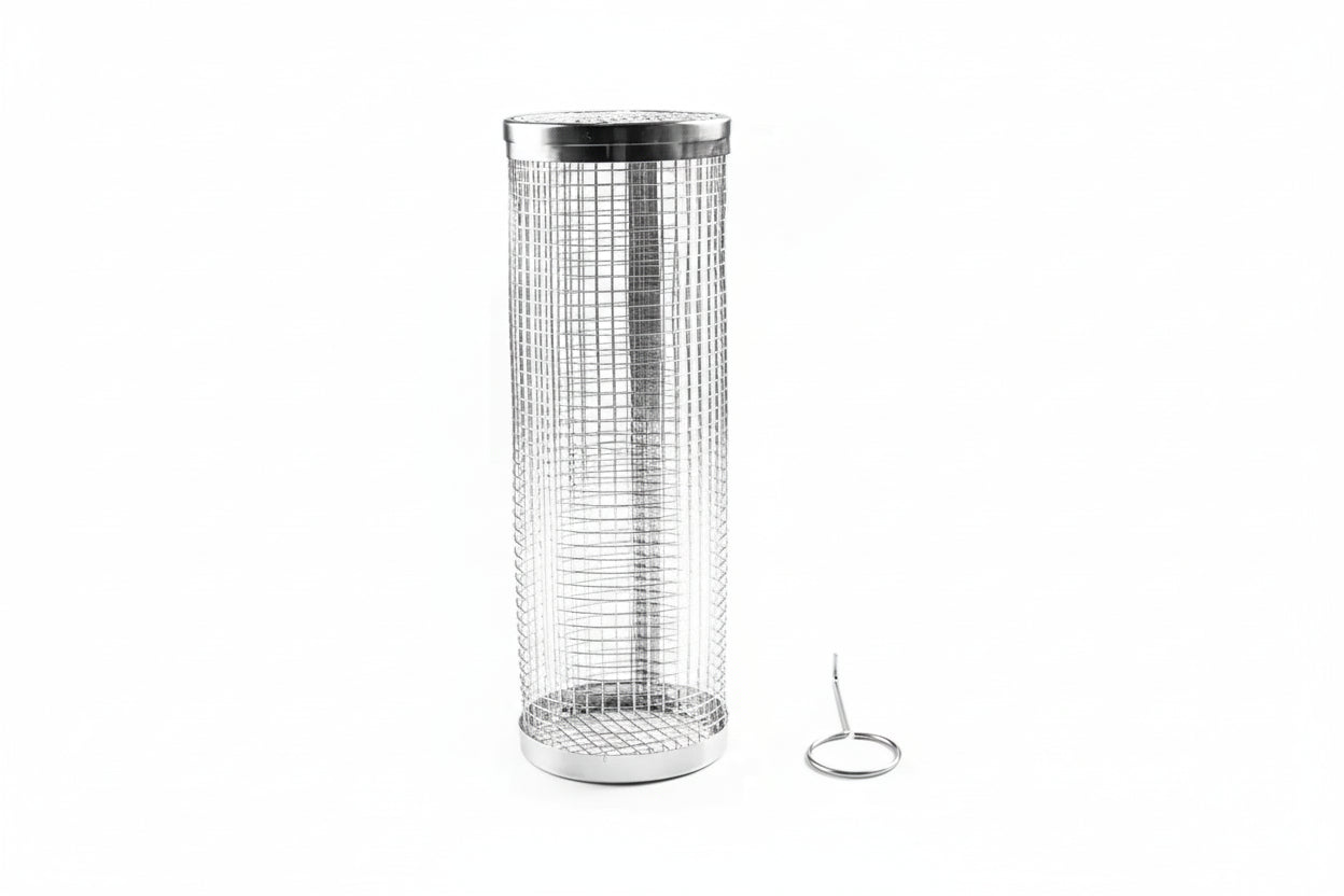 Rolling BBQ Grill Basket – Cylinder Barbecue Cage & Grilling Basket for Outdoor Camping