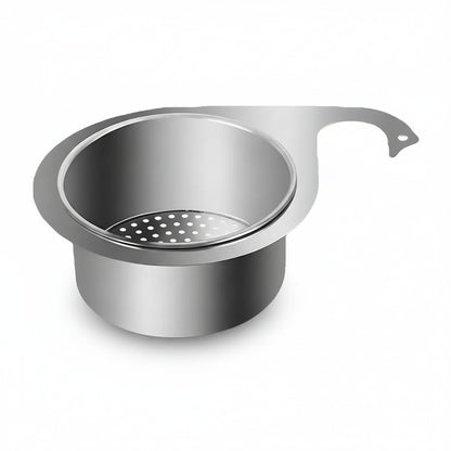 Stainless Steel Swan Sink Strainer Basket – Hanging Waste Drain Filter & Fruit Vegetable Drainer with Sponge Rack