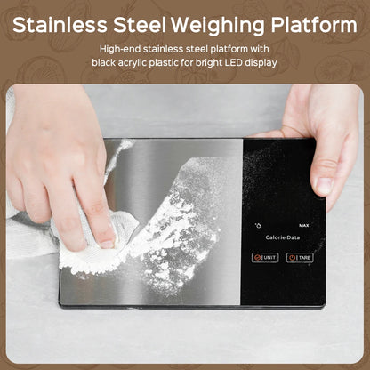 Smart Digital Kitchen Scale with Calorie & Nutrition Calculator – 5kg Stainless Steel Food Scale