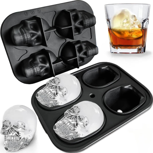Skull Head Ice Ball Mold - BPA Free Silicone