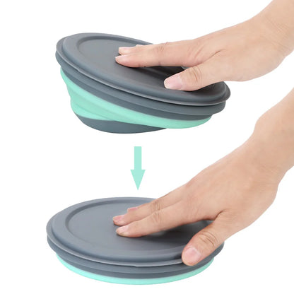 Folding Lunch Box Bowl Sets Silicone 3Pcs/Set Food Container Tableware Set Foldable Salad Bowl with Lid Portable