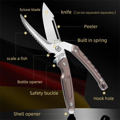Heavy-Duty Stainless Steel Poultry Shears – Professional Kitchen Scissors for Chicken & Meat Cutting