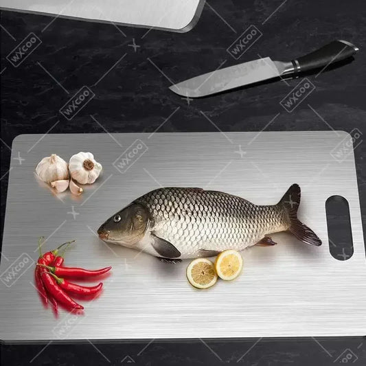 WXCOO Stainless Steel Cutting Board for Kitchen Chopping Board for Meat Kneading Dough Board for Fruit Vegetables Baby Food
