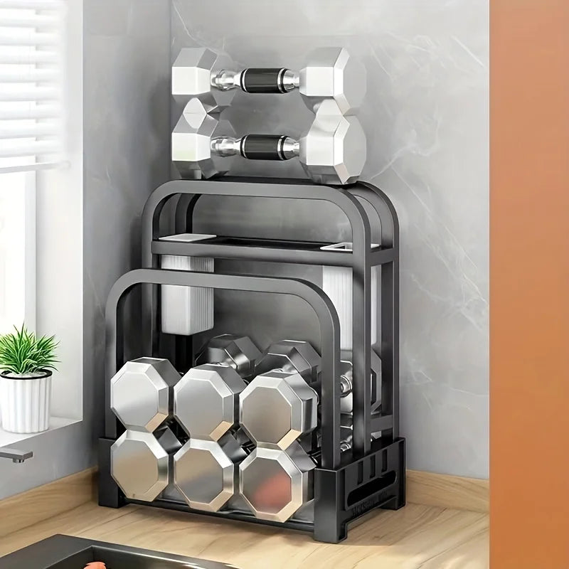 Kitchenley Stainless Steel Knife & Cutting Board Integrated Storage Rack – Countertop Holder for Kitchen Organization