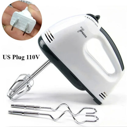 220V Handheld Electric Egg Beater, Household Automatic Mixer, Handheld Food Cake Bread Baking Dough Mixer, 7-speed Cream Blender