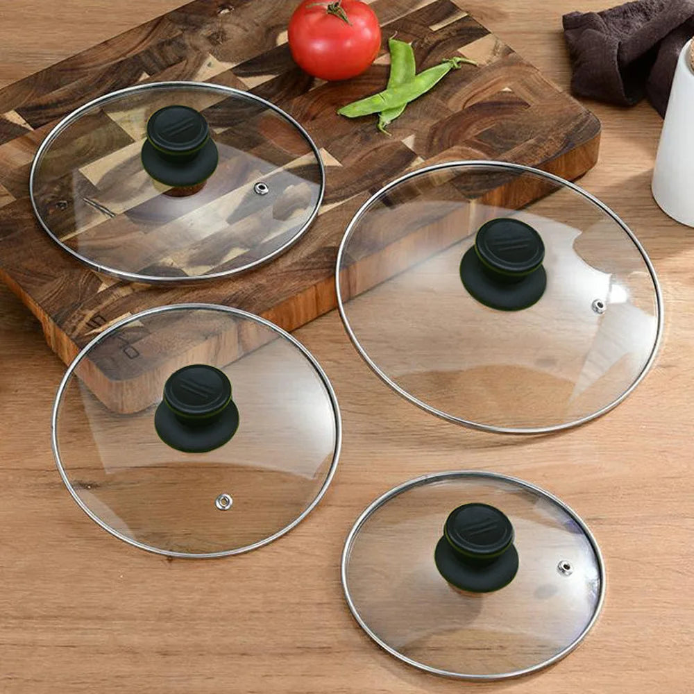 Tempered Glass Round Frying Pan Cover Visible Vertical Lid Pot Lid Cookware Parts Kitchen Accessories 20-30cm