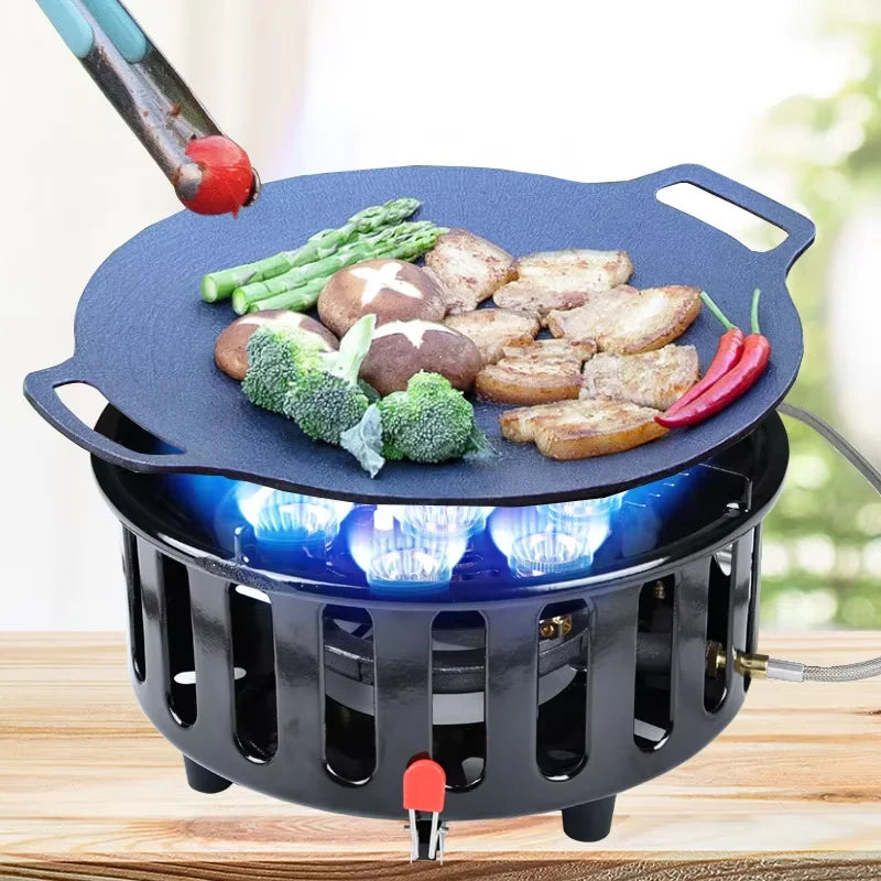 19800W 7-Core Camping Stove High-Power Gase Burner Windproof Stove Electronic ignition Outdoor Stoves Hiking Camping