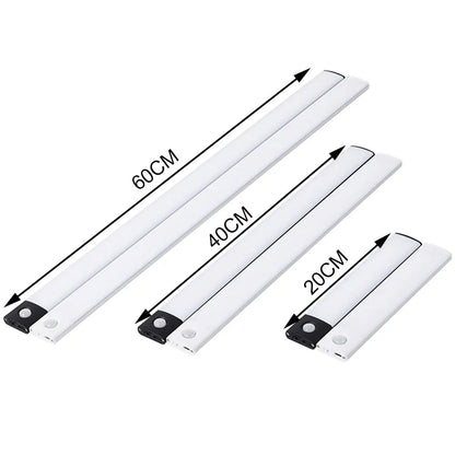 LED Cabinet Light Type C Rechargeable Motion Sensor Night Lights for Kitchen Wardrobe Cabinet Lighting 10cm/20cm/30cm/40cm/50cm