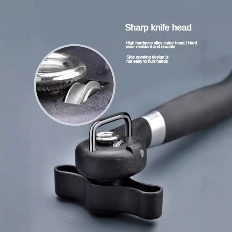 Kitchenley Professional Side-Cut Manual Can Opener – Easy-Grip Plastic Kitchen Tool for Safe, Clean Lid Removal