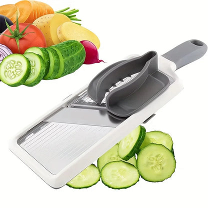 Kitchenley Handheld Vegetable Slicer – Adjustable Stainless Steel Blade for Potato & Lemon