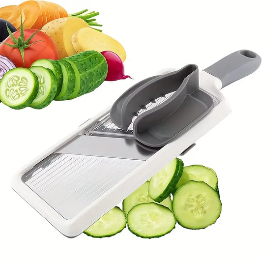 Handheld Vegetable Slicer with Adjustable Stainless Steel Blade Vegetable Fruit Cutter for Potatoes Lemons Kitchen Gadget