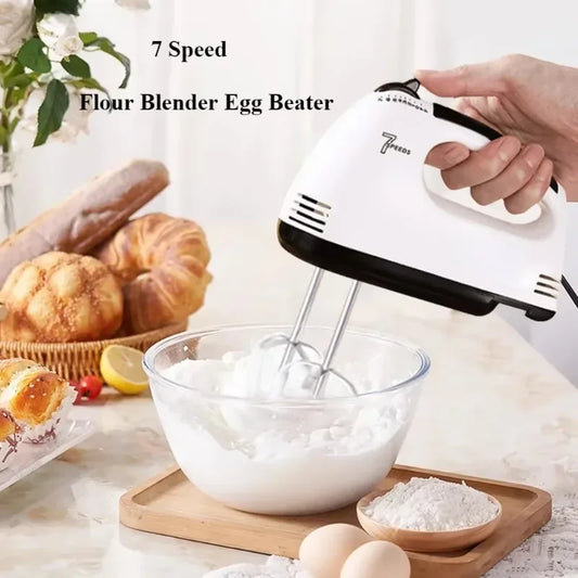 220V Handheld Electric Egg Beater, Household Automatic Mixer, Handheld Food Cake Bread Baking Dough Mixer, 7-speed Cream Blender