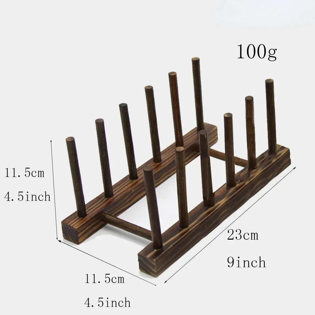 Wooden Dish Drainer & Drying Rack – Kitchen Plate Stand, Pot Lid Holder & Cup Display Shelf