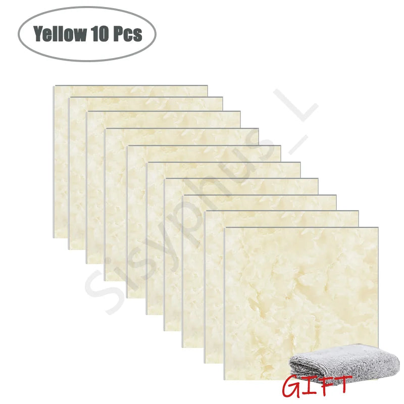 10-50Pcs PVC Marble Wall Stickers Self-Adhesive Thickened Tile Sticker Bathroom Waterproof Floor Sticker Kitchen Home Decoration