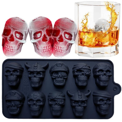 10-Grid Skull Silicone Ice Cube Mold