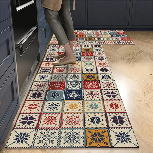 1PCS Kitchen Floor Mat Waterproof, Anti-skid, Anti-dirty Foot Mat Household Door Mat Crystal Velvet Long Carpet Door Mats 바닥 깔개