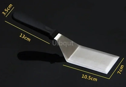 Stainless Steel Steak Fried Shovel Spatula Pizza peel Grasping Cutter Spade Pastry BBQ Tools Wooden Rubber Handle Kitchen turner
