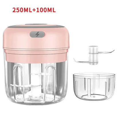 100/250mL USB Charging Garlic Mincer Mini Crusher Chopper Electric Garlic Chopper Powerful Ginger Garlic Onion Meat Masher