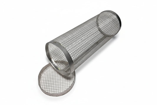 Round Rolling BBQ Campfire Grill Basket – Outdoor Barbecue Grill Grate & Cage for Camping & Picnic