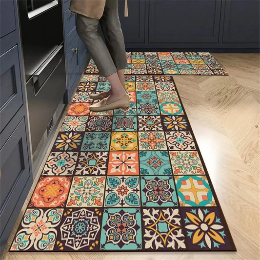 1PCS Kitchen Floor Mat Waterproof, Anti-skid, Anti-dirty Foot Mat Household Door Mat Crystal Velvet Long Carpet Door Mats 바닥 깔개