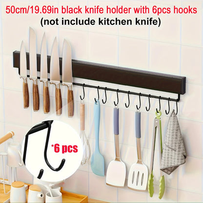 Stainless Steel Knife Stand Magnetic Knife Holder Wall Block Storage Rack for Knives Kitchen Accessories Organizer