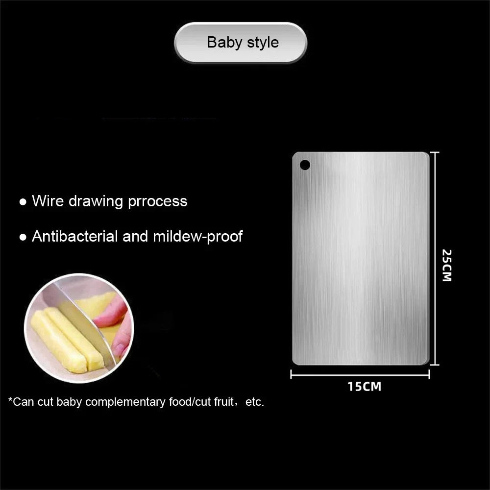 Stainless Steel Panel and Chopping Board Kitchen Household Thickened Double Sided Cutting Board Block Kneading Dough Board