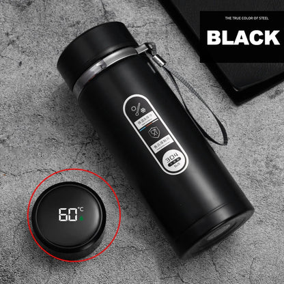 Stainless Steel Thermos Bottle with LED Temperature Display – 500ml & 1L - Kitchenley