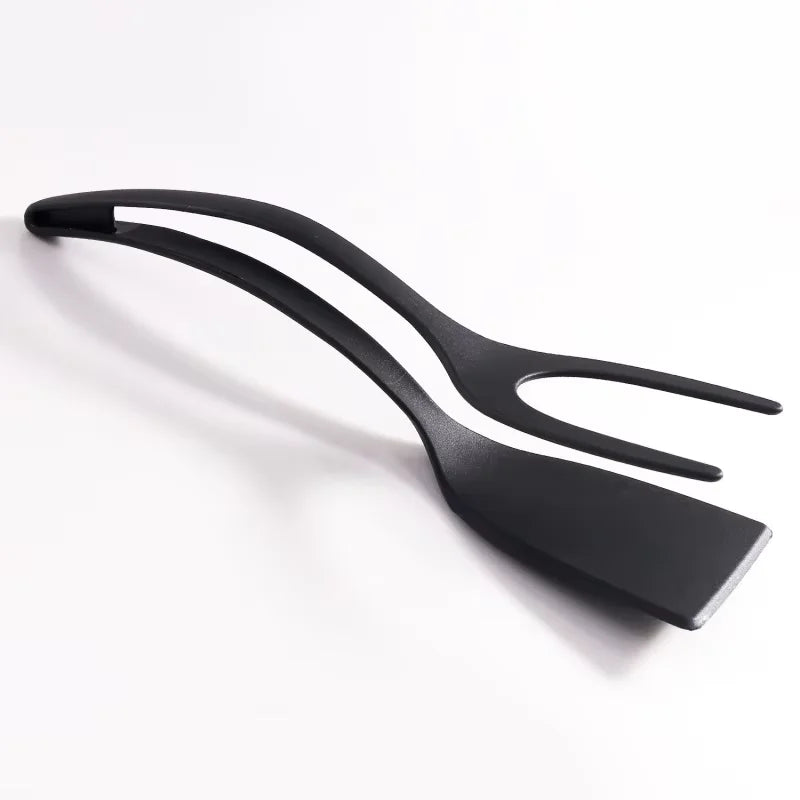 Egg Flipper Spatula 2 in 1 Grip and Flip Spatula Tongs Silicone Egg Flipper Tool Fish French Toast Tongs Non-Stick Cooking