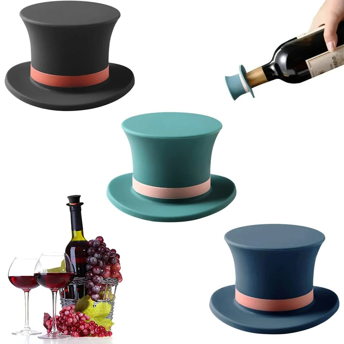 Magic Hat Wine Stopper – Airtight Silicone Seal 1/3 Pcs - Kitchenley