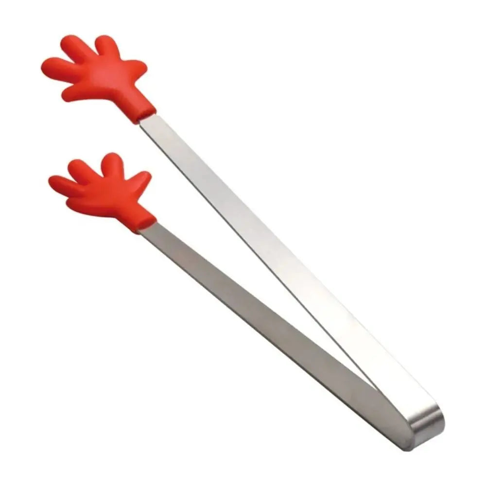 Creative Silicone Stainless Steel Mini Snack Food Tongs Non-slip Handles BBQ Bread Ice Cube Clip Kitchen Accessories BBQ