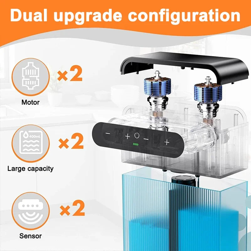 3000mAh  Automatic Foam and Gel Soap Dispenser Wall Mounted Smart Display Touchless Sensor Foam Dispensers Hand Washer Bathroom