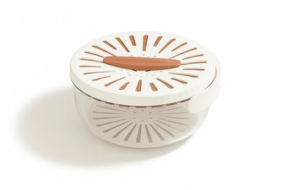 Folding Fruit & Vegetable Drain Wash Basket – Storage Box with Dehydrating Cooler & Handle