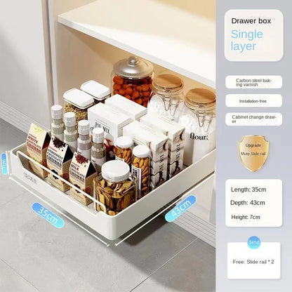 Pull-Out Kitchen Storage Rack with Slide Rails – Cabinet Organizer - Kitchenley
