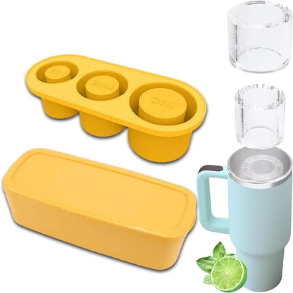 Silicone Ice Cube Molds with Lid for 30/40 Oz Tumbler Cups for Water Mug Easy Fill and Release Ice Maker Ice Cube Tray