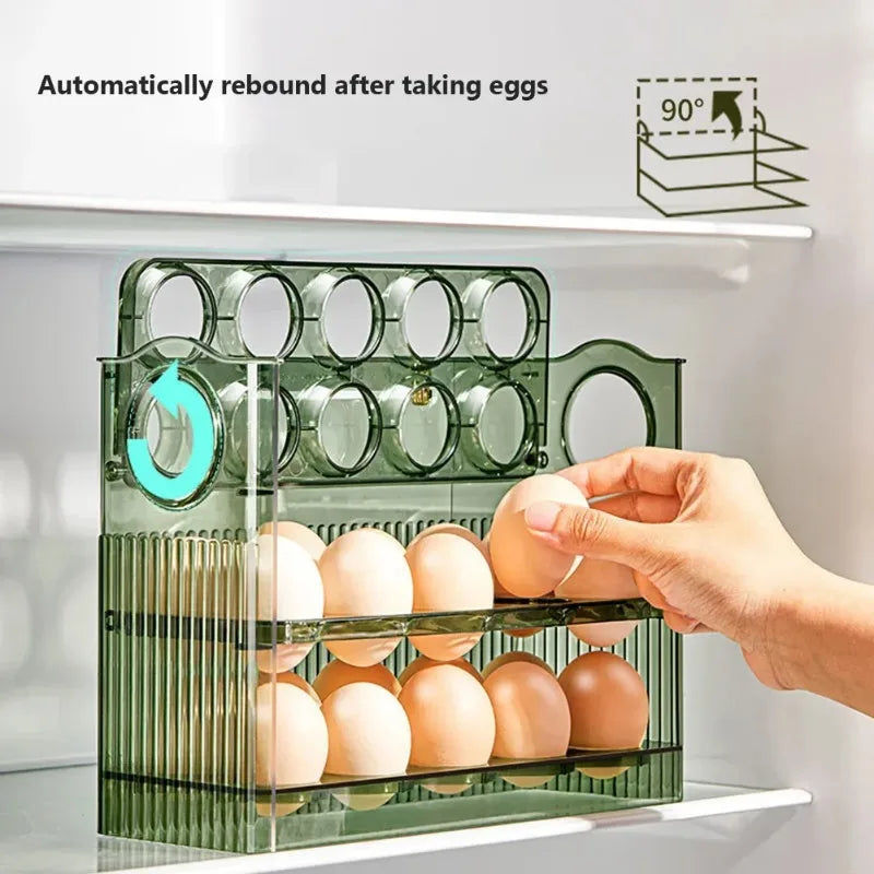 Reversible Refrigerator Door Egg Storage Box & Organizer Tray