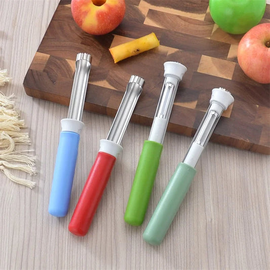 New Stainless Steel Scalable Fruit Corers Extractor Peeler with Green Red Blue Anti Slip Handle Kitchen Apple Pear Coring Tools