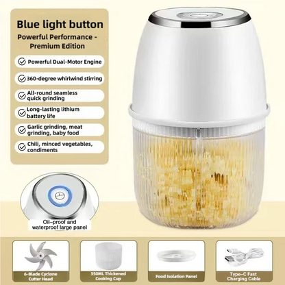 350ml USB Electric Meat Grinder & Food Chopper – Garlic Masher, Vegetable Slicer & Kitchen Blender