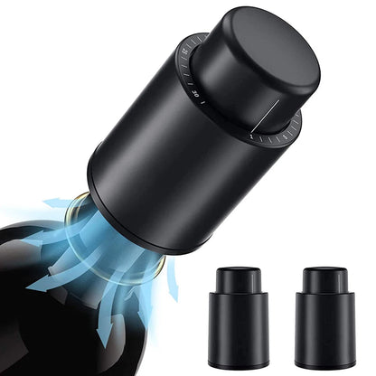 Vacuum Wine Bottle Stopper – Reusable Push-Style Wine Cork - Kitchenley
