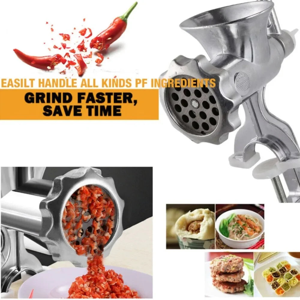 Heavy-Duty Manual Meat Mincer & Grinder – Sausage Filler, Noodle & Pasta Maker Kitchen Tool