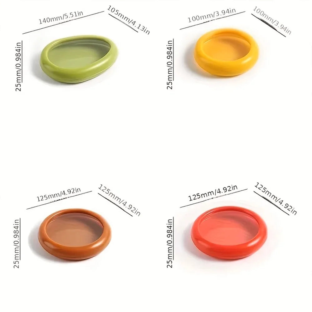 1/4Pc Silicone Fruit And Vegetable Fresh-Keeping Box Portable Food Storage Container Set Cover Transparent Reusable Kitchen Tool