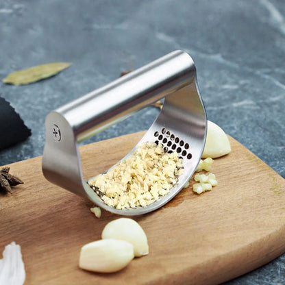 WORTHBUY Manual Stainless Steel Garlic Press, Garlic Chopped Ginger Crusher For Fruit Vegetable Tools Kitchen Accessories