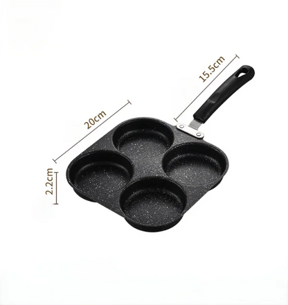 1pc Medical Stone Four-hole Omelette Pot Household Non-stick Flats-bottomed Egg Dumpling Pot Breakfast Egg Burger Frying Pan
