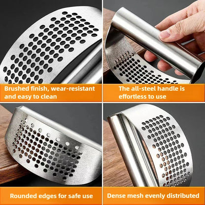 Stainless Steel Garlic Press Manual Garlic Press Squeezer Ergonomic Ginger Garlic Crusher  for Vegetable Kitchen Accessories