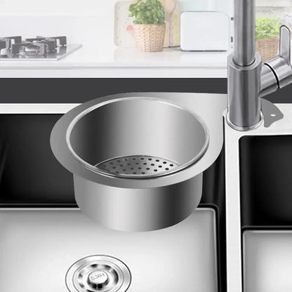 Stainless Steel Swan Sink Strainer Basket – Hanging Waste Drain Filter & Fruit Vegetable Drainer with Sponge Rack