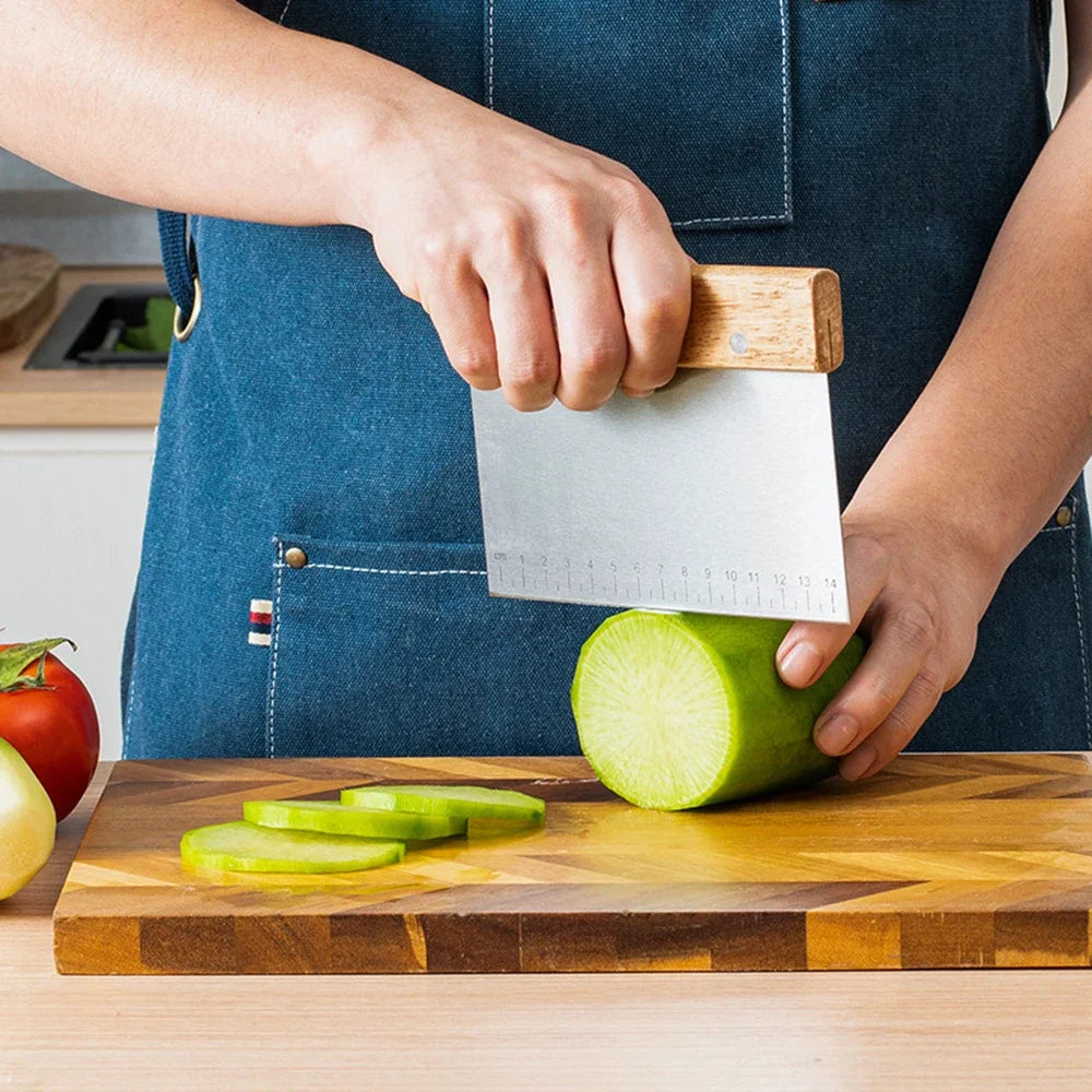 Stainless Steel Pastry Cutter & Dough Scraper with Scale – Noodle Knife & Cake Scraper Baking Tool (1/3 Pcs)